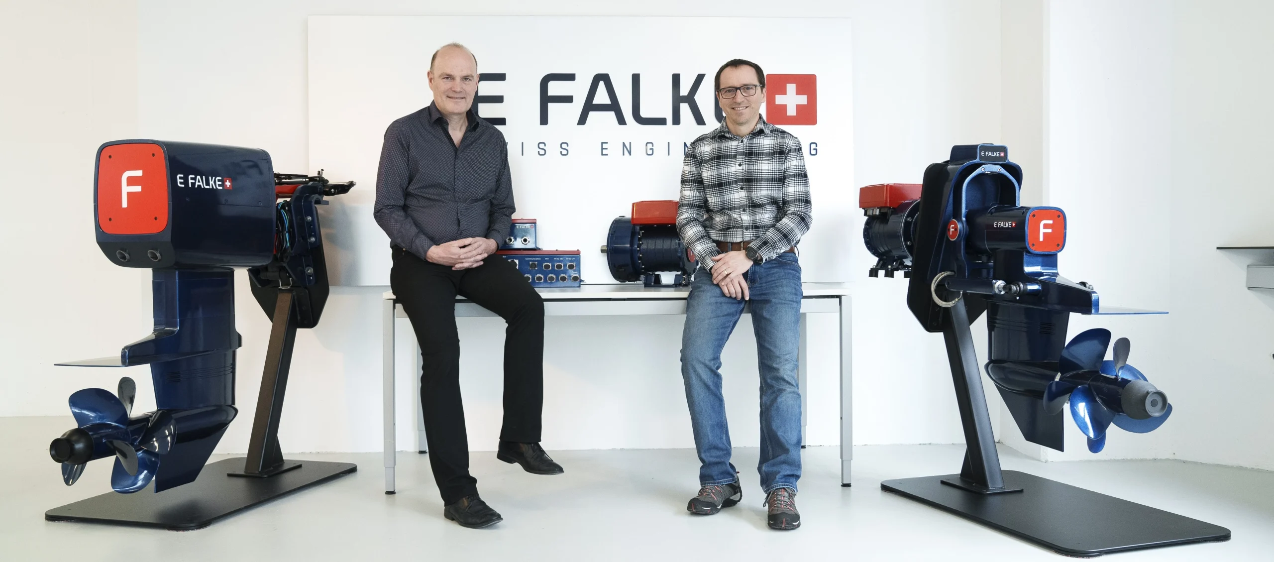 EFalke Team with Electric Outboard, Electric Sterndrive, Electric motor and components